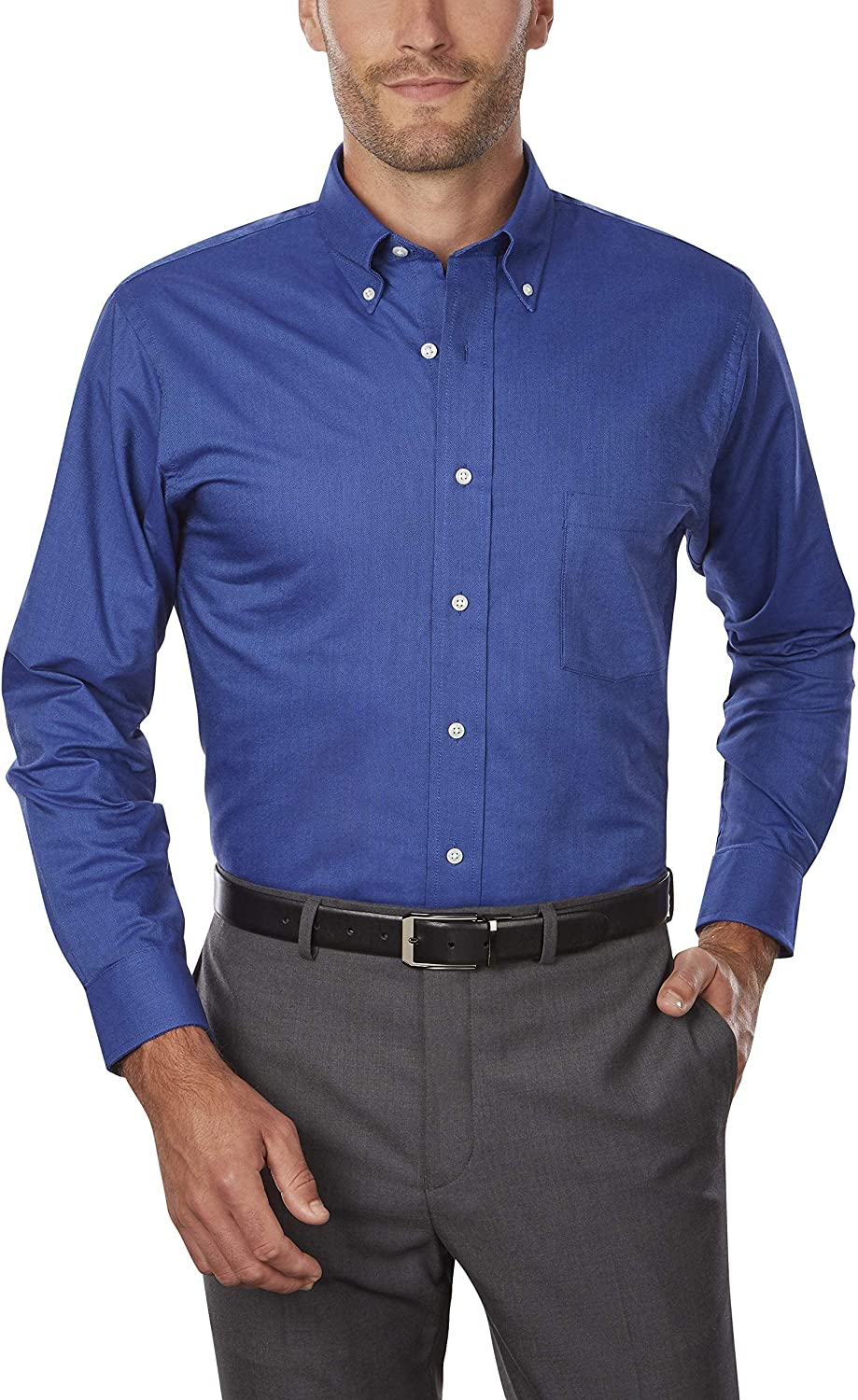 Van Heusen Men's Dress Shirt Regular Fit Oxford Solid Buttondown Collar