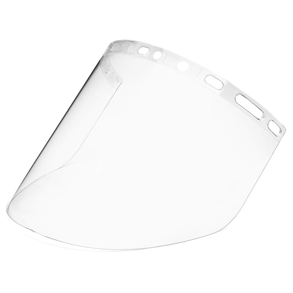 Sellstrom Replacement Window for 301 Series & Univeral Hole Pattern For Various Safety Face Shields, V-Shaped Uncoated Polycarbonate, Clear Tint, S37701