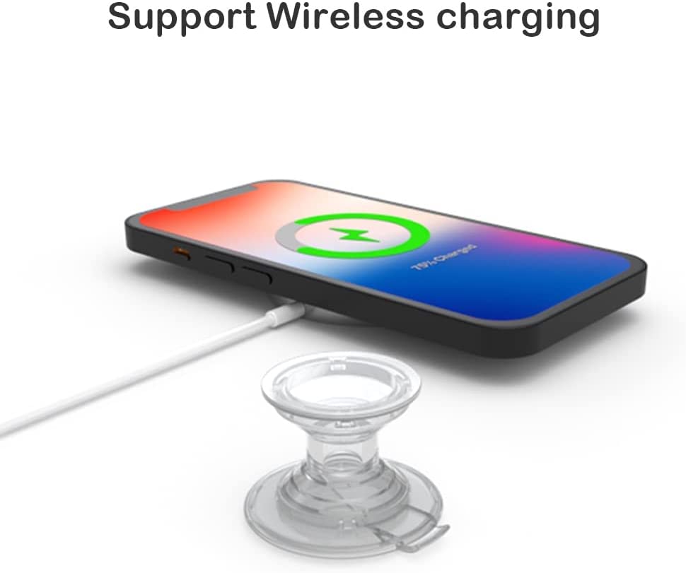 DALSTONE Authentic Natural Gemstone Collapsible Expandable Multi Functional Mobile Phone Grip Stand Holder for Smartphone Tablet Cell Phone Accessory (Rose Quartz Round)