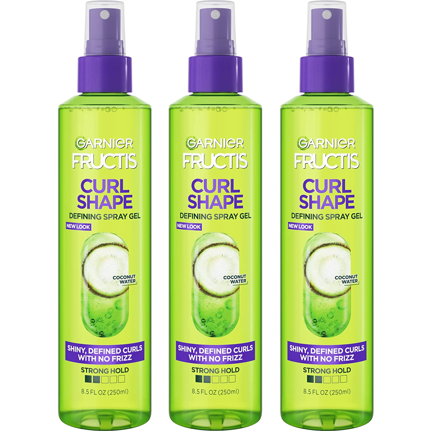 Garnier Fructis Style Curl Shape Defining Spray Gel for No Frizz, 8.5 Fl Oz, 3 Count (Packaging May Vary)