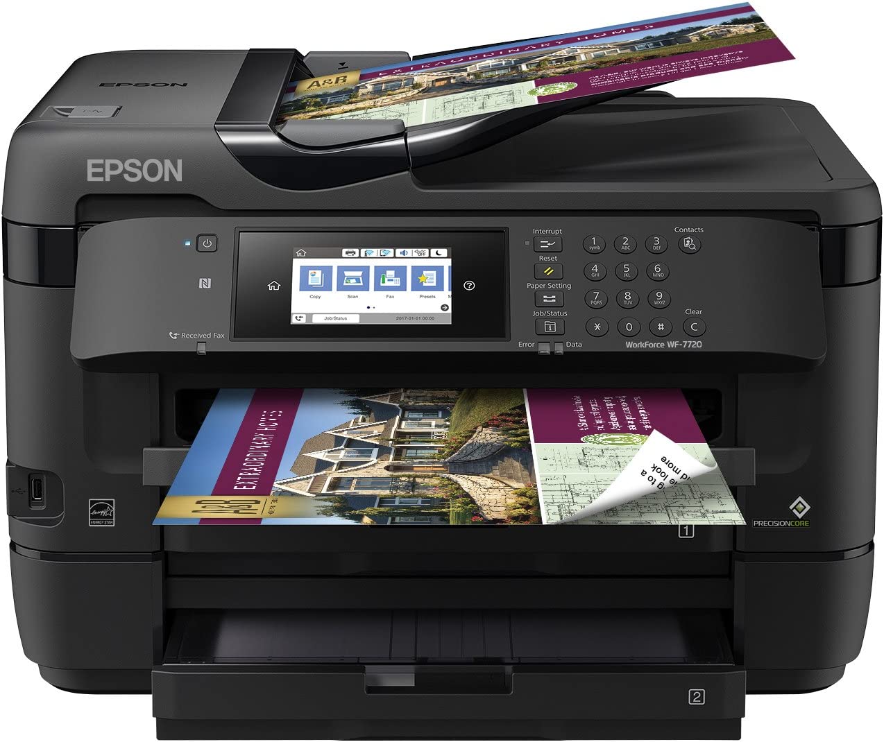 Epson WorkForce WF-7720 Wireless Wide-format Color Inkjet Printer with Copy, Scan, Fax, Wi-Fi Direct and Ethernet, Amazon Dash Replenishment Ready