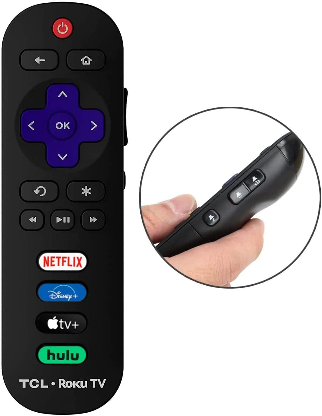 Amtone RC280 OEM Replacement Universal TV Remote Control Compatible with All TCL Roku TVs. 【Only Works with Roku TVs, Not for Roku Stick and Roku Box】 (Netflix/Disney/AppleTV/HBOMAX)