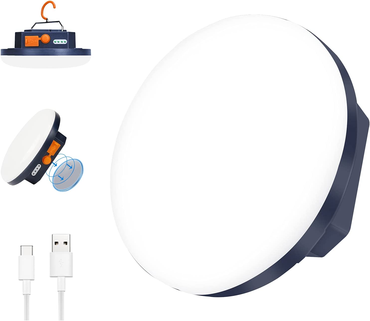 IODOO 10000mAh 4000LM Flashlight Portable LED Camping Lantern Rechargeable Light 30W with Magnet, Power Bank , IPX4 Waterproof Tent Light Power Failure Emergency Survival Kits for Snowstorm