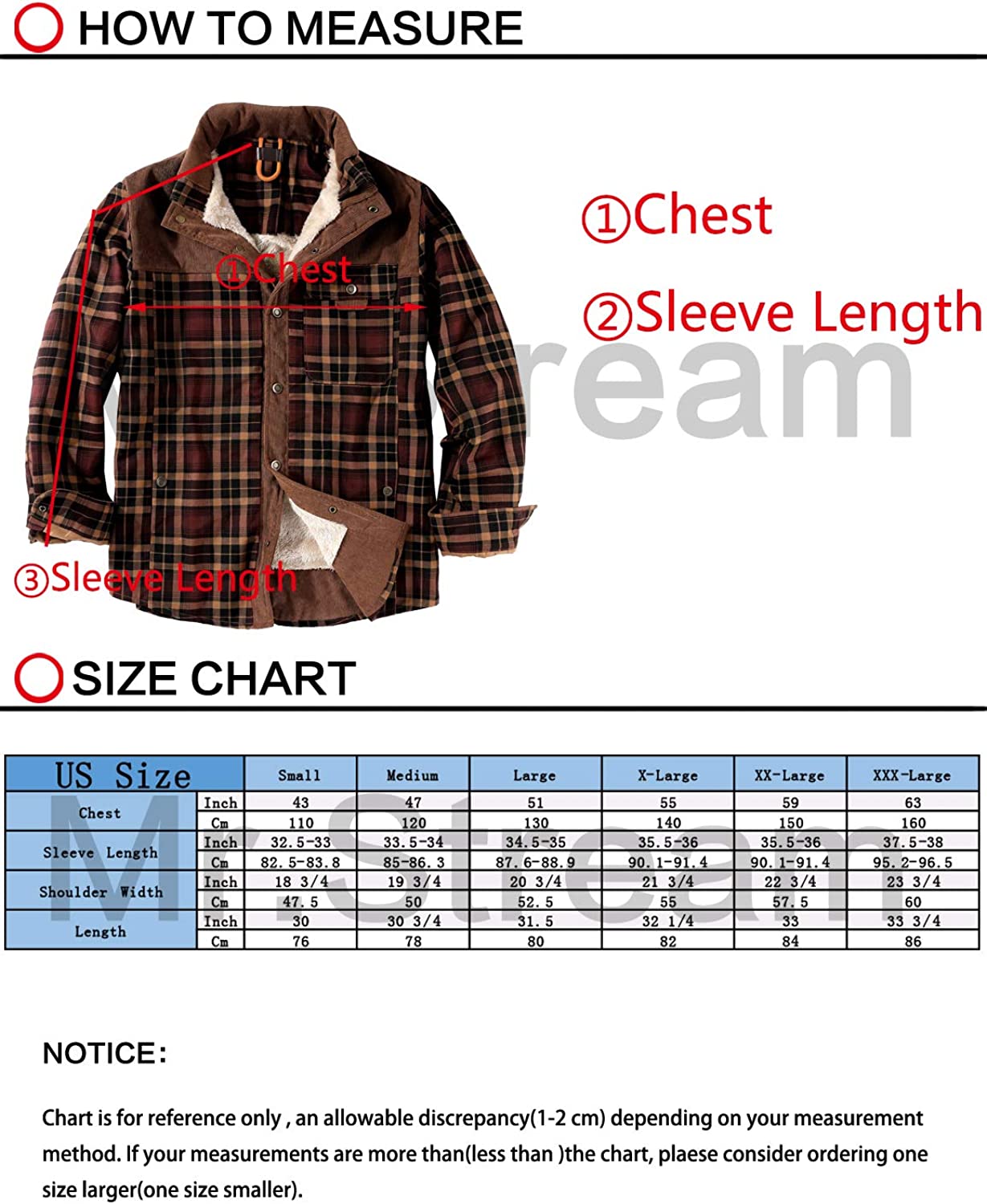Mr.Stream Men's Outdoor Casual Vintage Long Sleeve Plaid Flannel Button Down Shirt Jacket