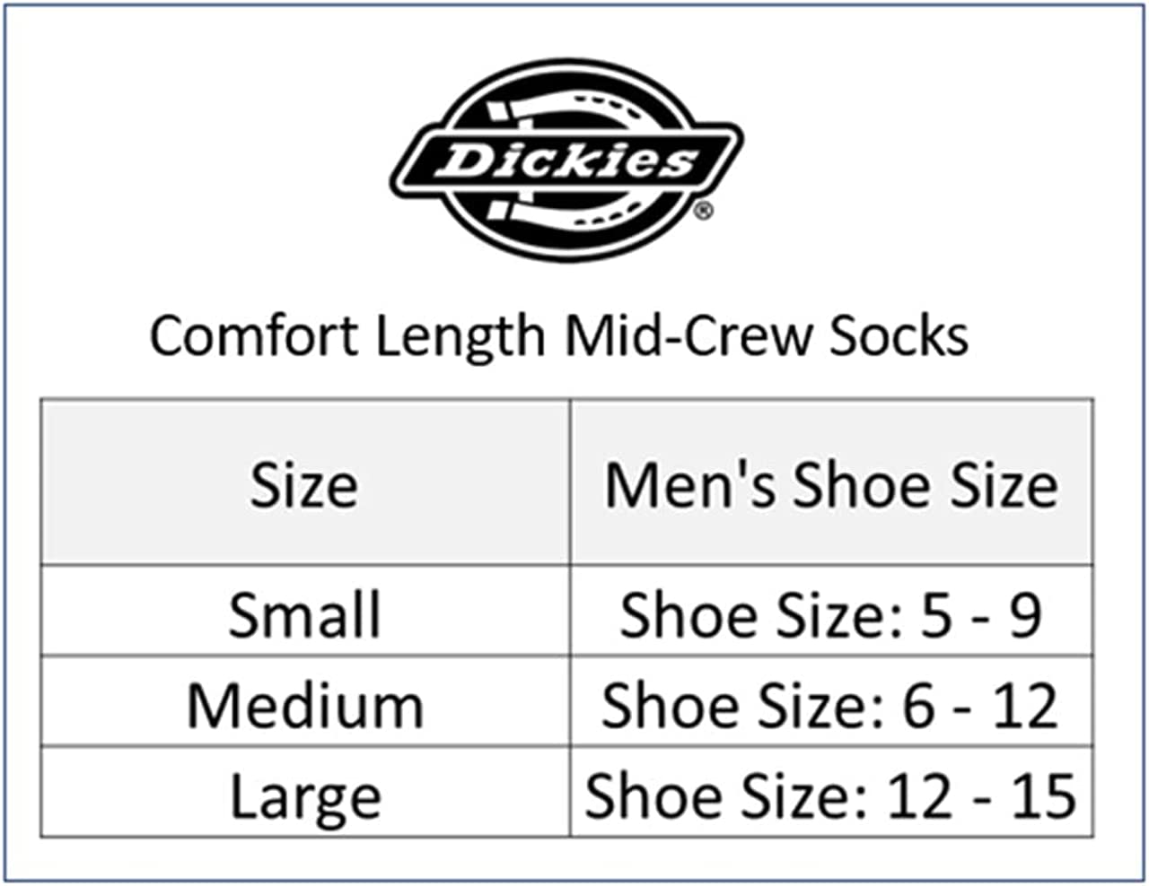 Dickies Men&#39;s Dri-tech Moisture Control Comfort Length Crew Socks