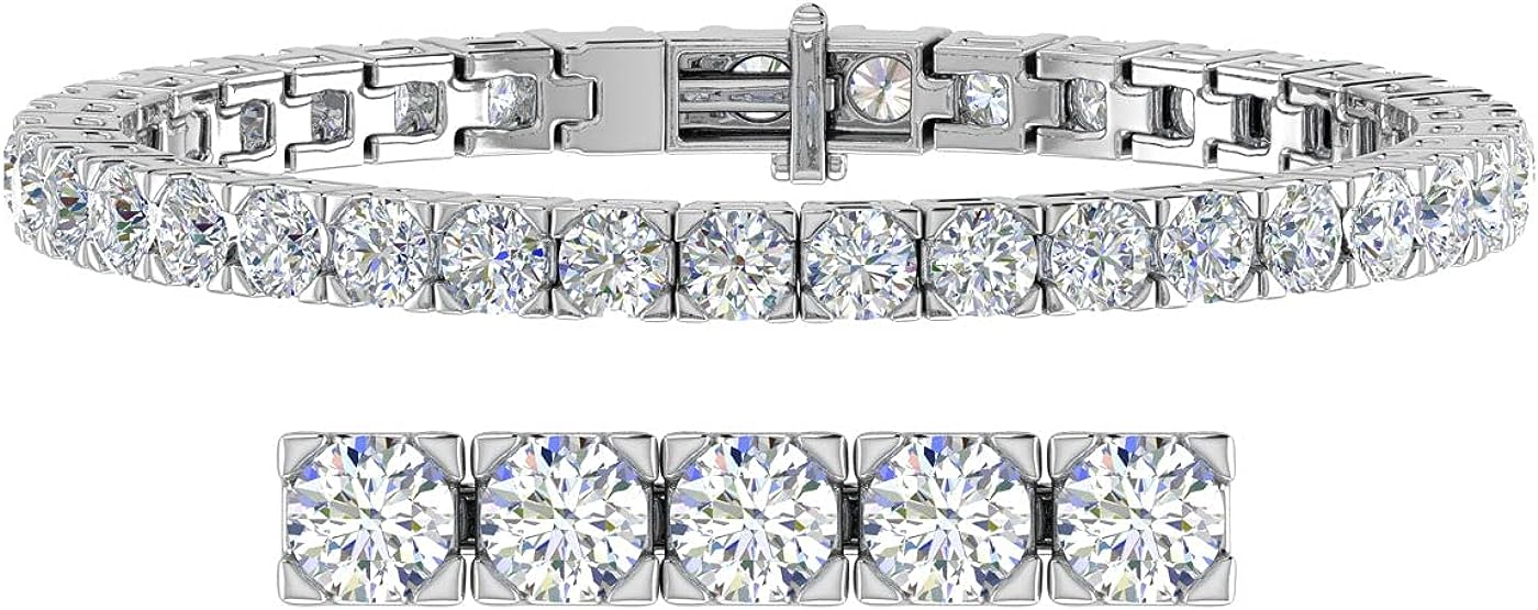 8 Carat to 12 Carat Diamond Tennis Bracelet in 14K Gold (7 Inch) - IGI Certified