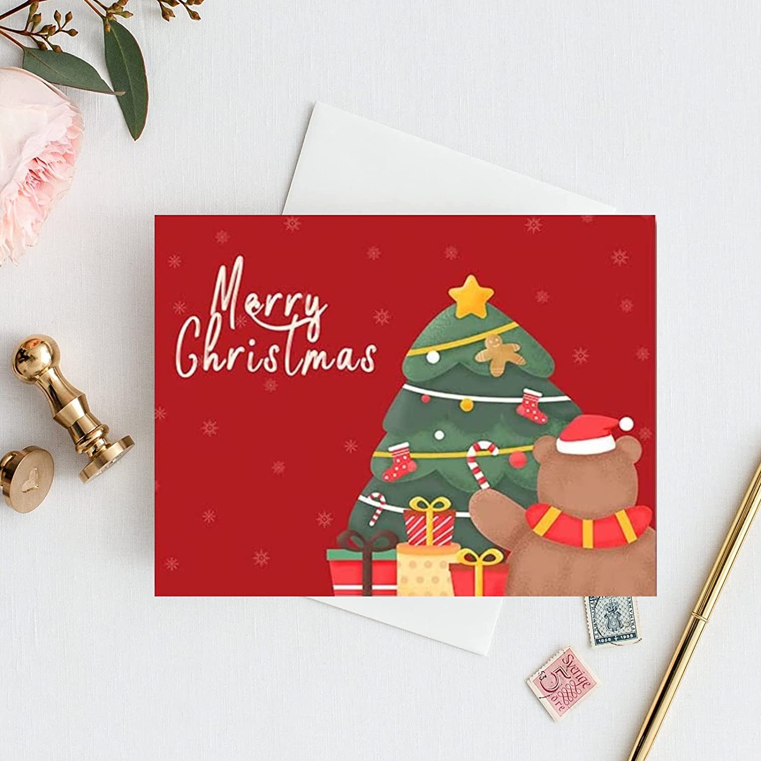 Feelfine Christmas Cards, 50 Packs Christmas Cards Boxed with Envelopes, 4.2 x 5.5 Inches Blank Greeting Cards Bulk, Modern Christmas Cards Merry Christmas (25 Funny Designs)