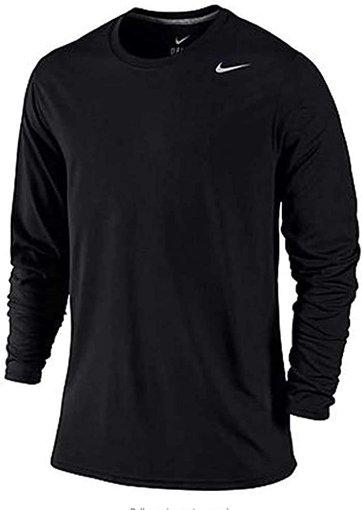 Nike 耐克 男式 Legend 长袖 T 恤, 黑色/碳杂色/哑光银色