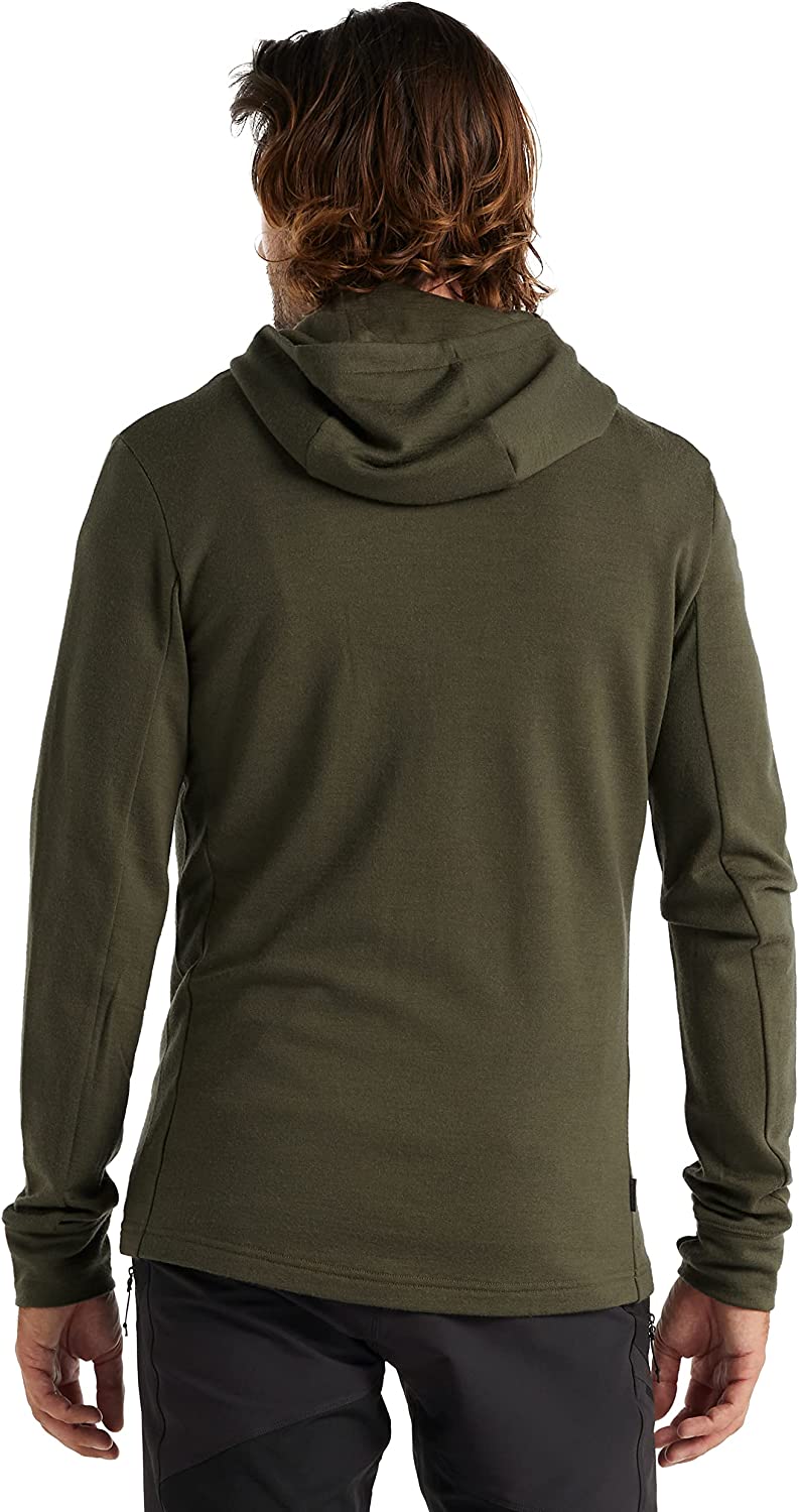 Icebreaker Merino Men&#39;s Quantum Iii Long Sleeve Wool Athletic Zip Up Hoodie