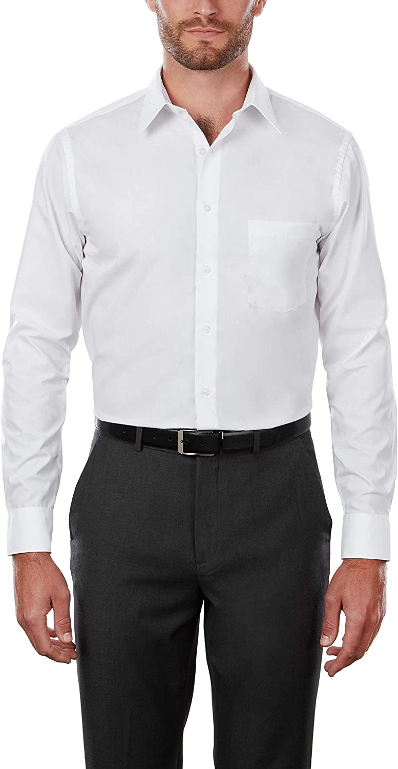 Van Heusen Men's Tall Fit Dress Shirts Poplin
