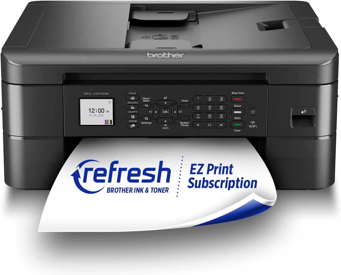 Brother MFC-J1010DW Wireless Color Inkjet All-in-One Printer with Mobile Device and Duplex Printing, Refresh Subscription and Amazon Dash Replenishment Ready