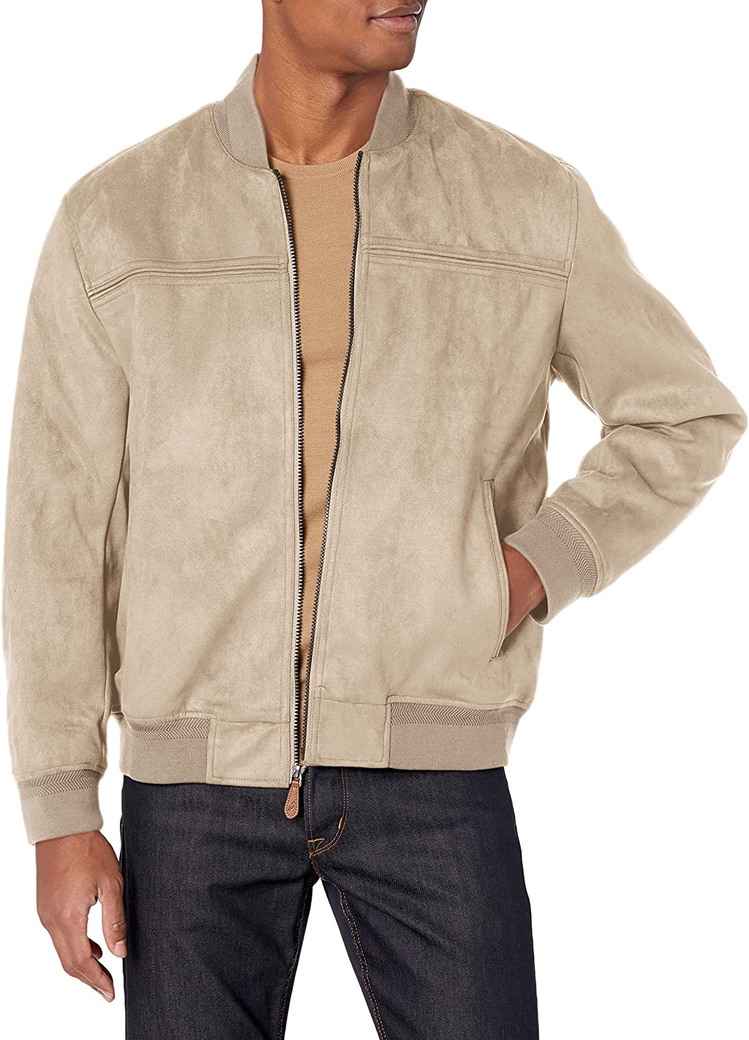 LONDON FOG Men's Microsuede Bomber