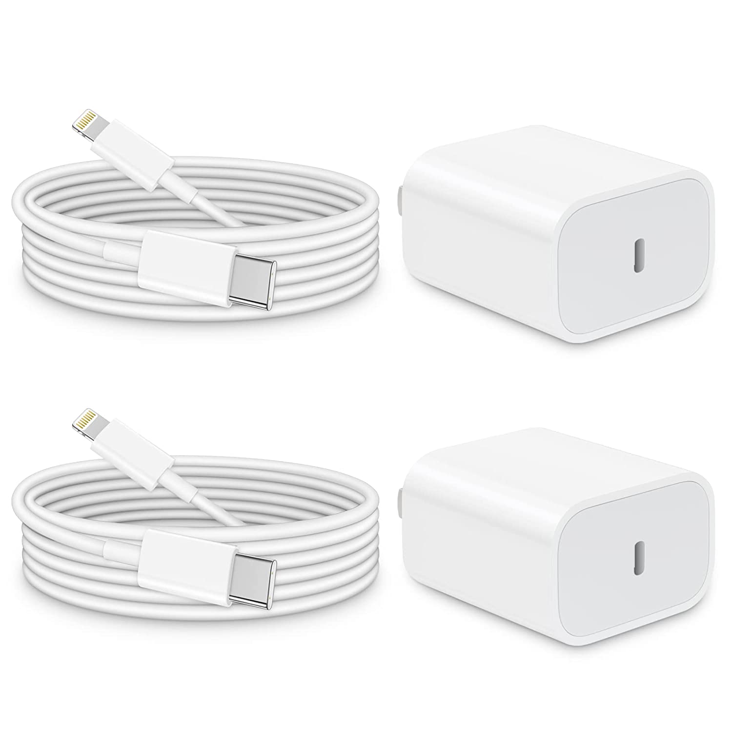 iPhone Charger Fast Charging, 【Apple MFi Certified】 2-Pack 20W USB C Fast Charger with 6FT Fast Charging Cable for iPhone 14/13/12/11/Xs/8, iPad, AirPods Pro and More
