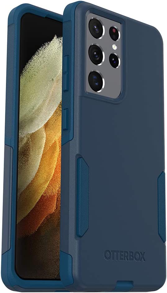 OtterBox Galaxy S21 Ultra 5G (ONLY - DOES NOT FIT non-Plus or Plus sizes) Commuter Series Case - BESPOKE WAY (BLAZER BLUE/STORMY SEAS BLUE), slim & tough, pocket-friendly, with port protection