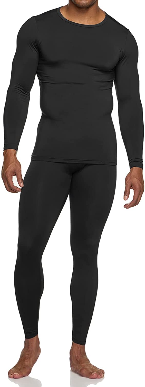 TSLA Men's Thermal Underwear Set, Microfiber Soft Fleece Lined Long Johns, Winter Warm Base Layer Top & Bottom