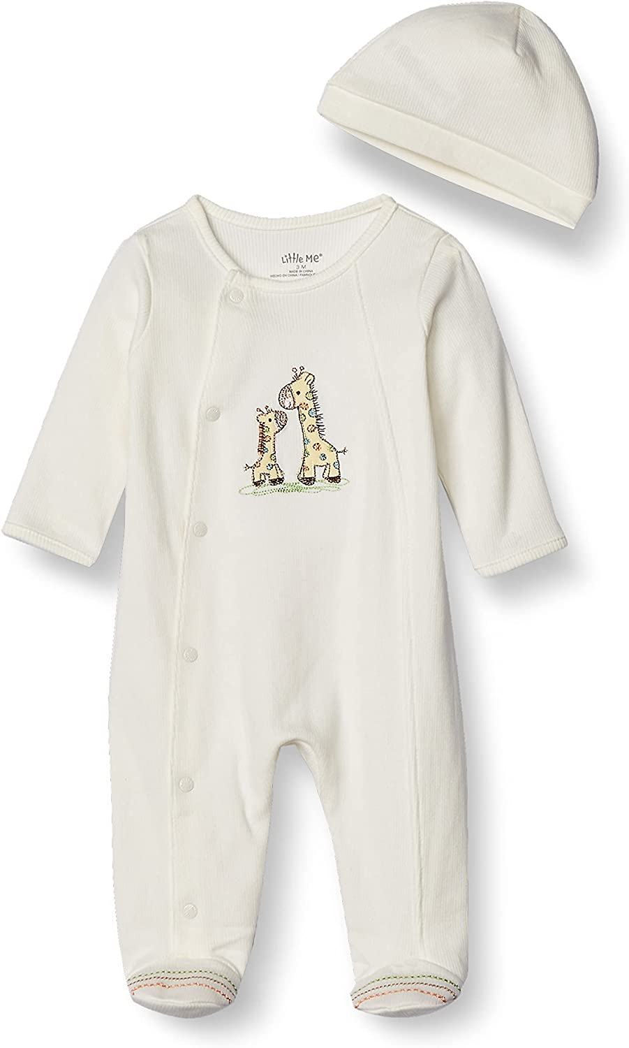 Little Me Unisex Baby 2 Piece Footie and Cap Set