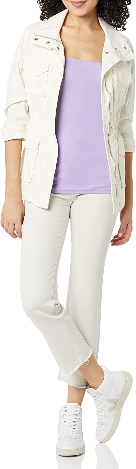 Amazon Essentials Women's Slim Fit Square Neck Tank, Pack of 2