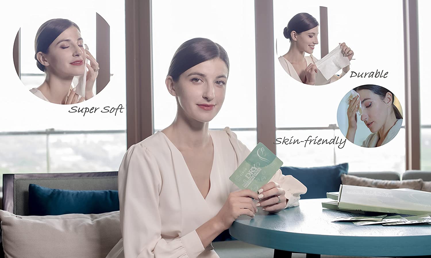 NYS CLOUD - Makeup Remover Cleansing Facial Towelettes, Dry Daily Face Cleaning Cloth, Portable Individually Wrapped, 20 Count Travel Size (Trial Pack)