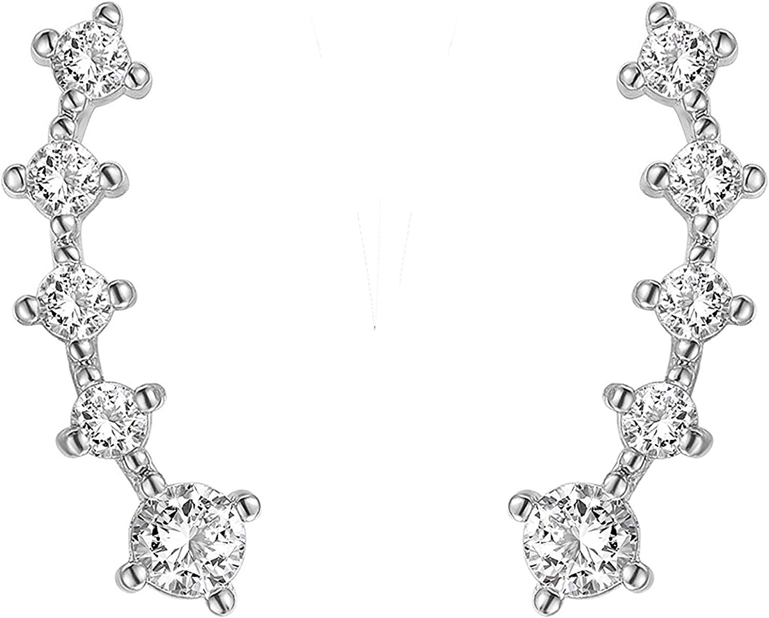 PAVOI FREE Pearl Earrings With 14K Gold Plated Sterling Silver Post Crawler Earring Cuff Climber Earrings