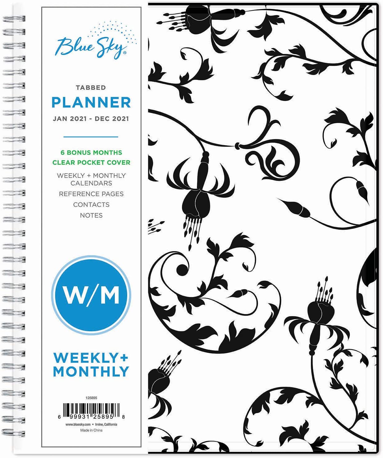 Blue Sky 2021 Weekly & Monthly Planner, Flexible Cover, Twin-Wire Binding, 8.5" x 11", Analeis (124091)
