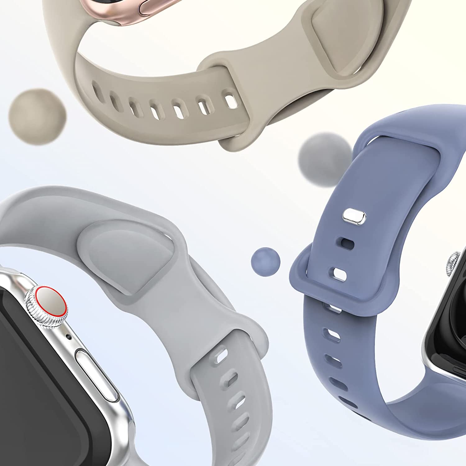 OYODSS 8 Pack Bands Compatible with Apple Watch Band 38mm 40mm 41mm 42mm 44mm 45mm 49mm Women Men, Soft Silicone Sport Strap for iWatch Ultra SE Series 8 7 6 5 4 3 2 1