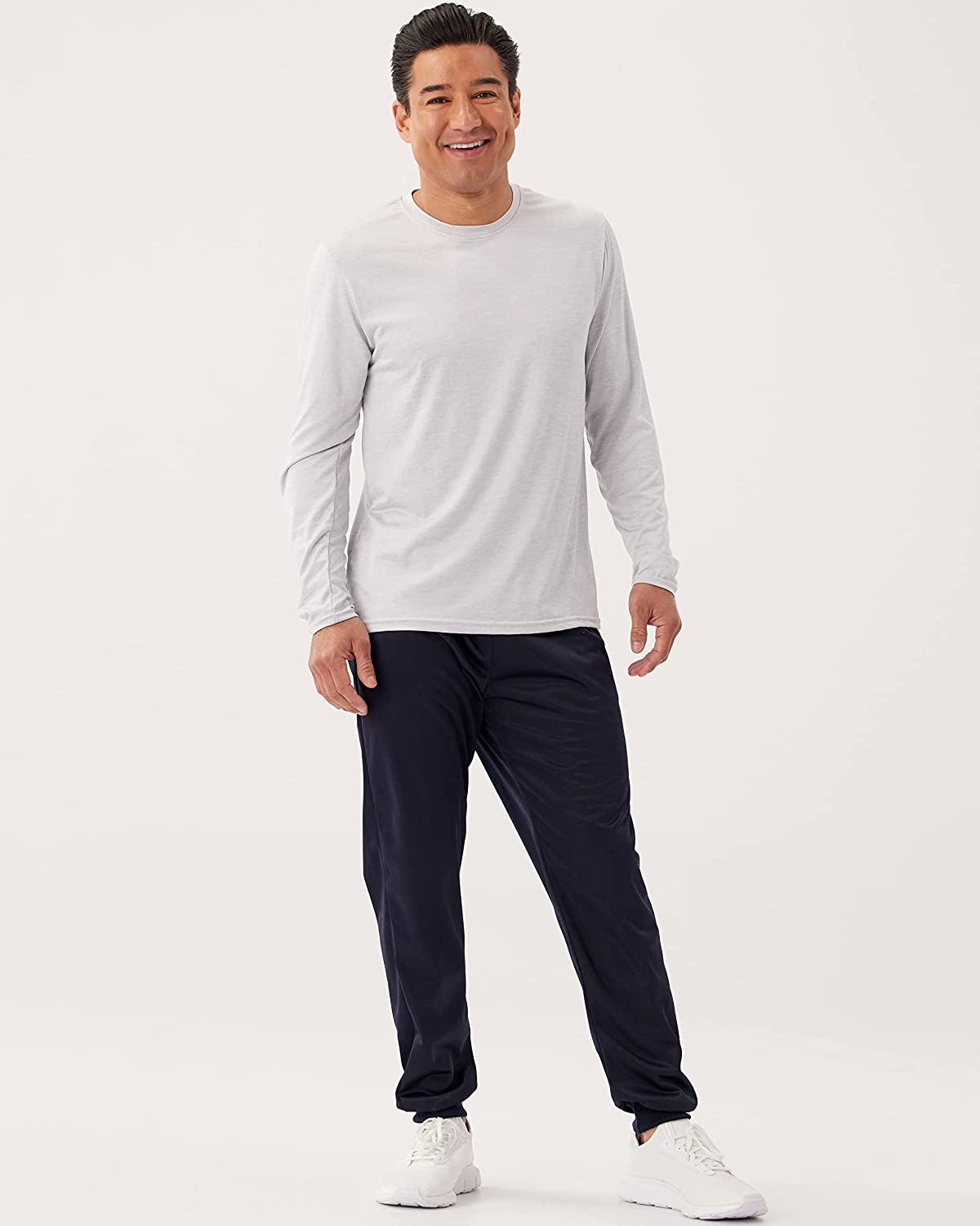 4 Pack: Men's Dry-Fit Moisture Wicking Performance Long Sleeve T-Shirt, UV Sun Protection Outdoor Active Athletic Crew Top