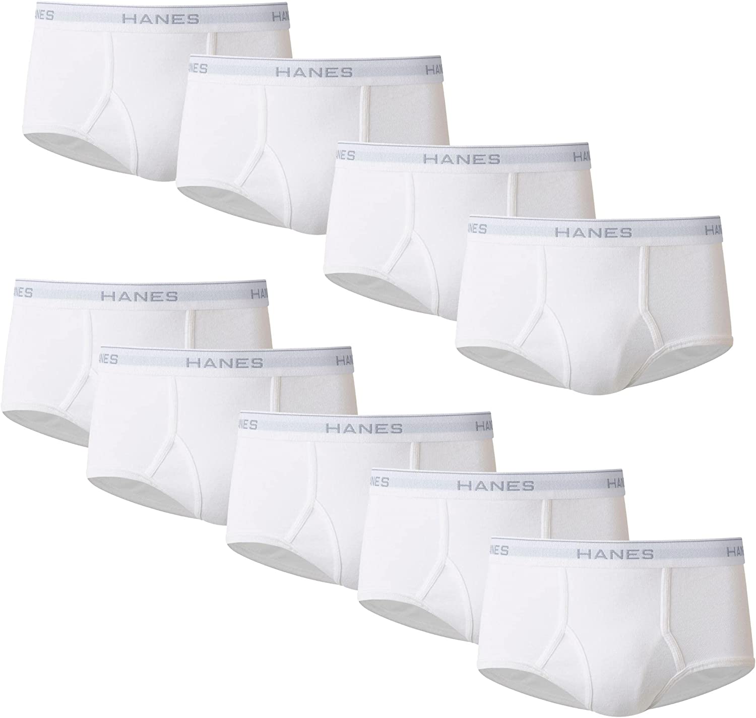 Hanes Men's Tagless White Briefs with ComfortFlex Waistband-Multiple Packs Available