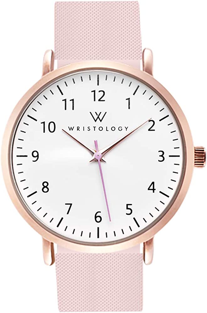 Wristology 19 Options - Maxi Numbers Watch, Silicone Band - Interchangeable Silicone Strap - Easy to Read Analog Face with Second Hand for Women, Men, Nurses, Teachers, Seniors, EMT Olivia