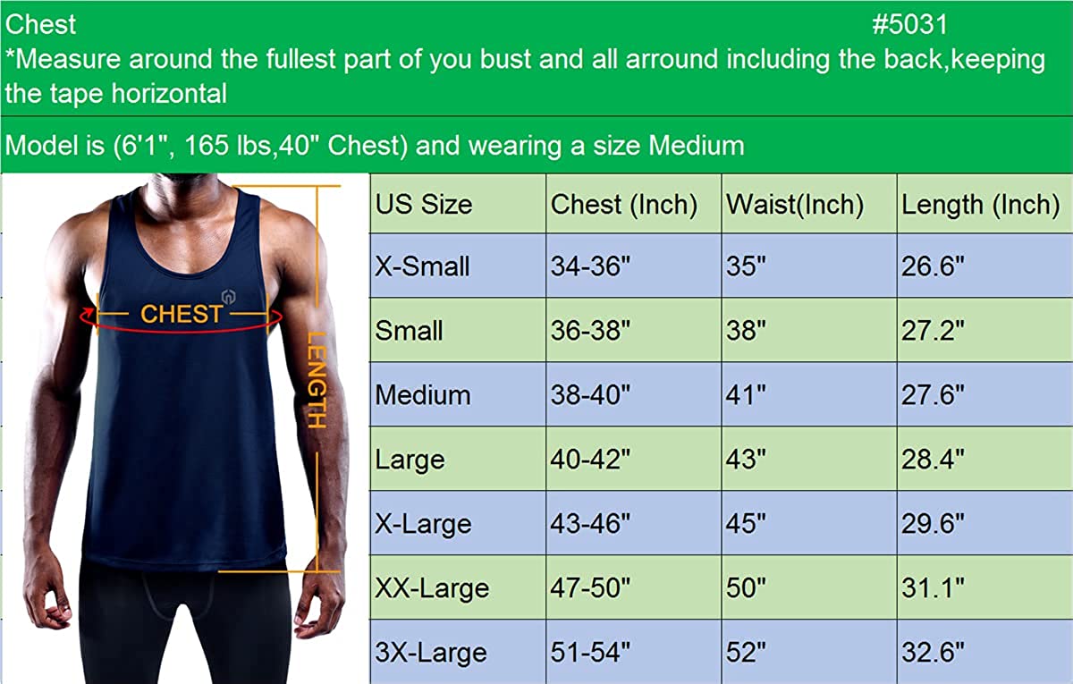 NELEUS Men's 3 Pack Dry Fit Y-Back Muscle Tank Top