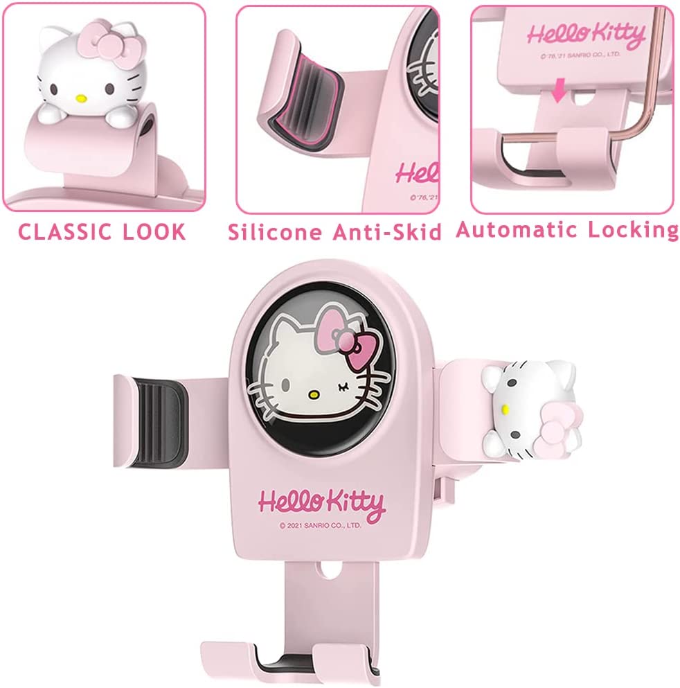 TUINS Cute Car Cell Phone Holder,Pink Phone Mount for Car Air Vent Clip,Lovely Fashion Car Car Accessories for Women Girls