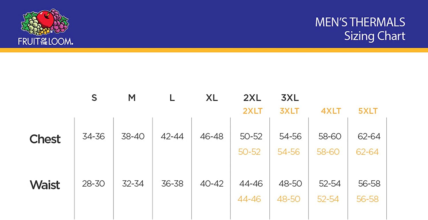 Fruit of the Loom Men's Recycled Waffle Thermal Underwear Crew Top (1 and 2 Packs)