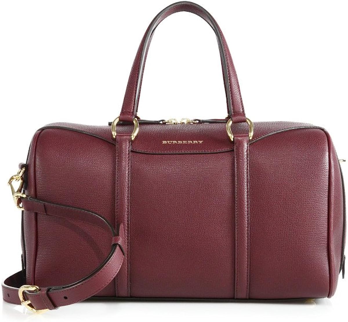 Burberry Alchester Medium House Check Cotton & Leather Bowler Bag