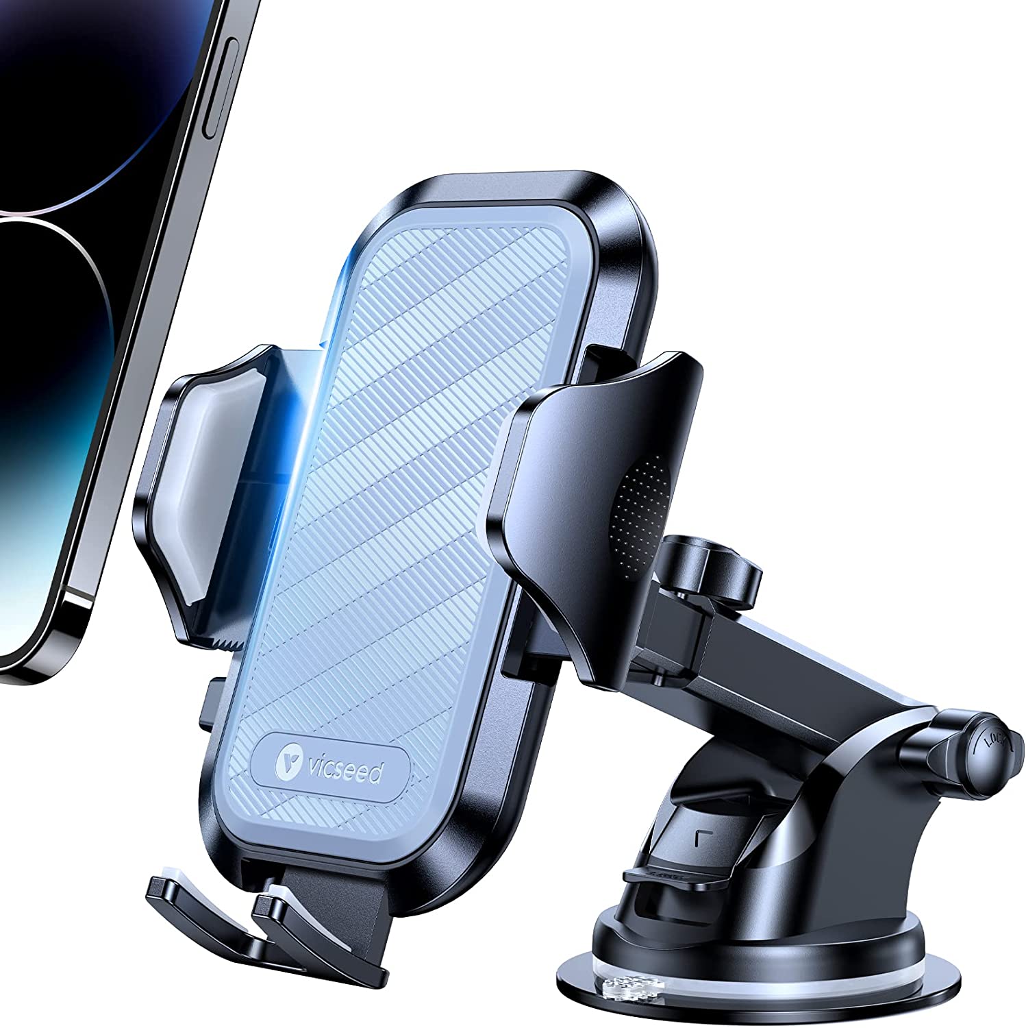 VICSEED Phone Mount for Car with [Anti-melting Anti-UV Film] Strong Power Suction Cup Dashboard & Windshield Car Phone Holder Mount Durable Hands-Free Universal Cell Phone holder for All Mobile Phones