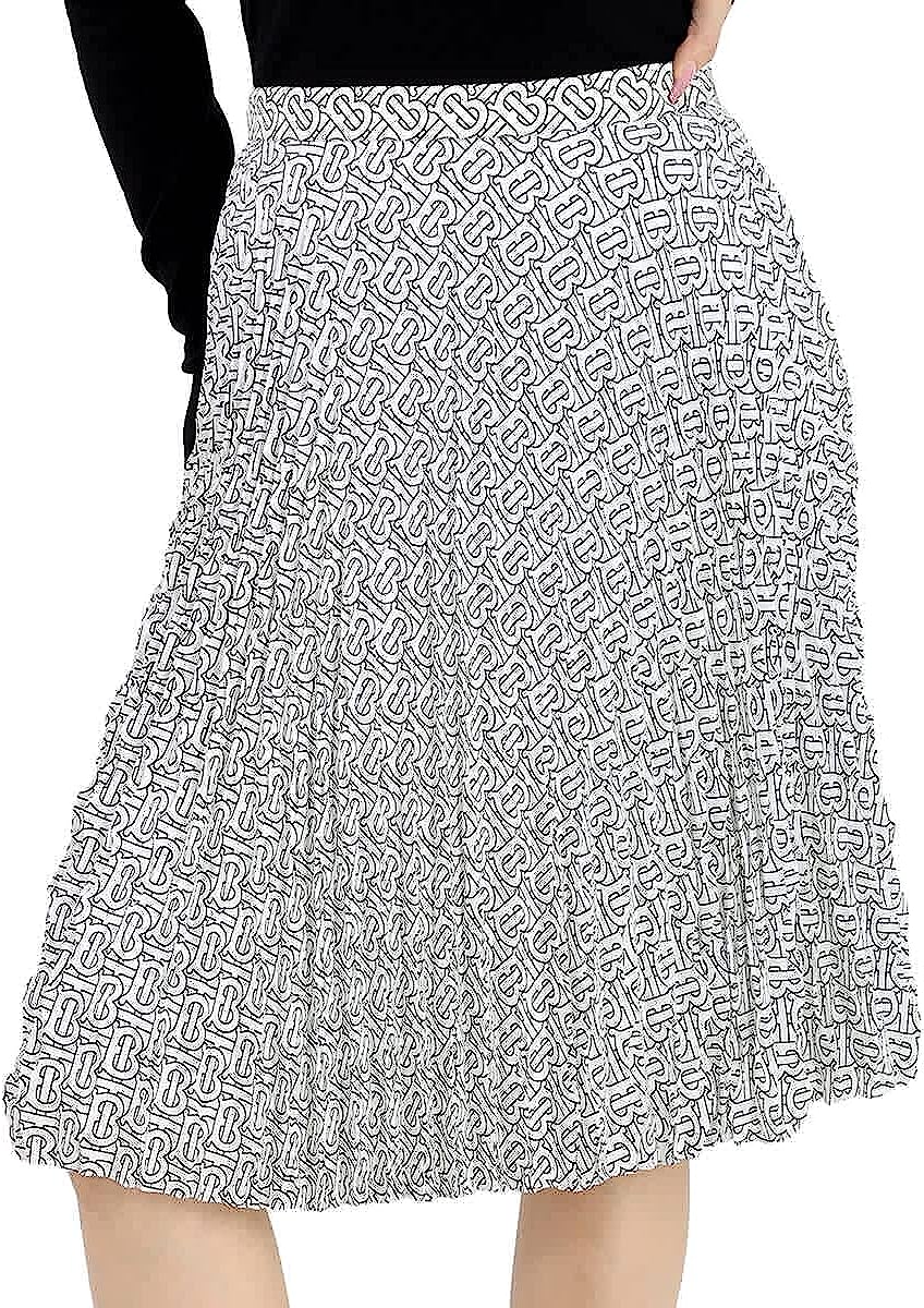 BURBERRY Ladies TB Monogram Pleated High-waist Skirt, Brand Size 4 (US Size 2)