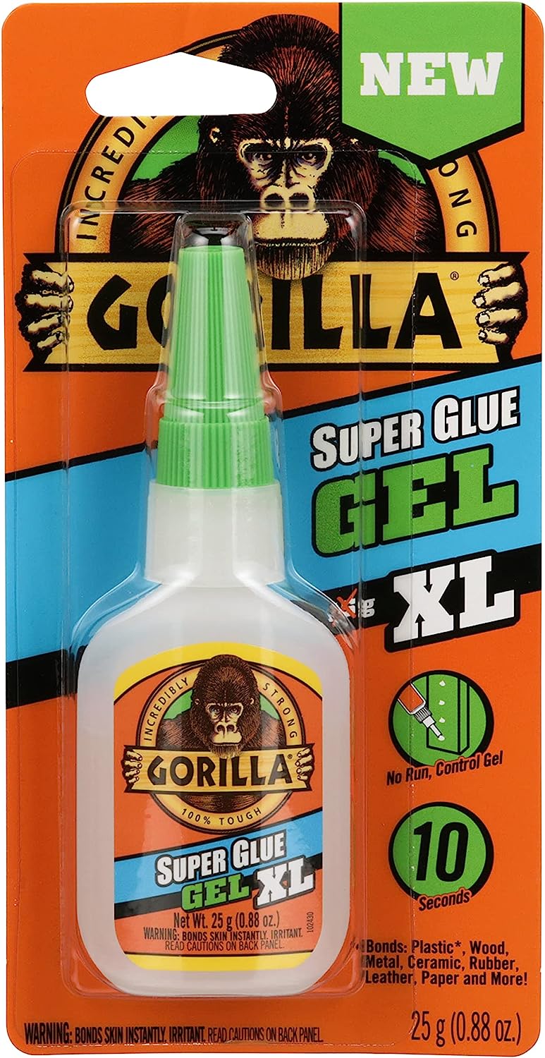 Gorilla Super Glue Gel XL, 25 Gram, Clear, (Pack of 1)
