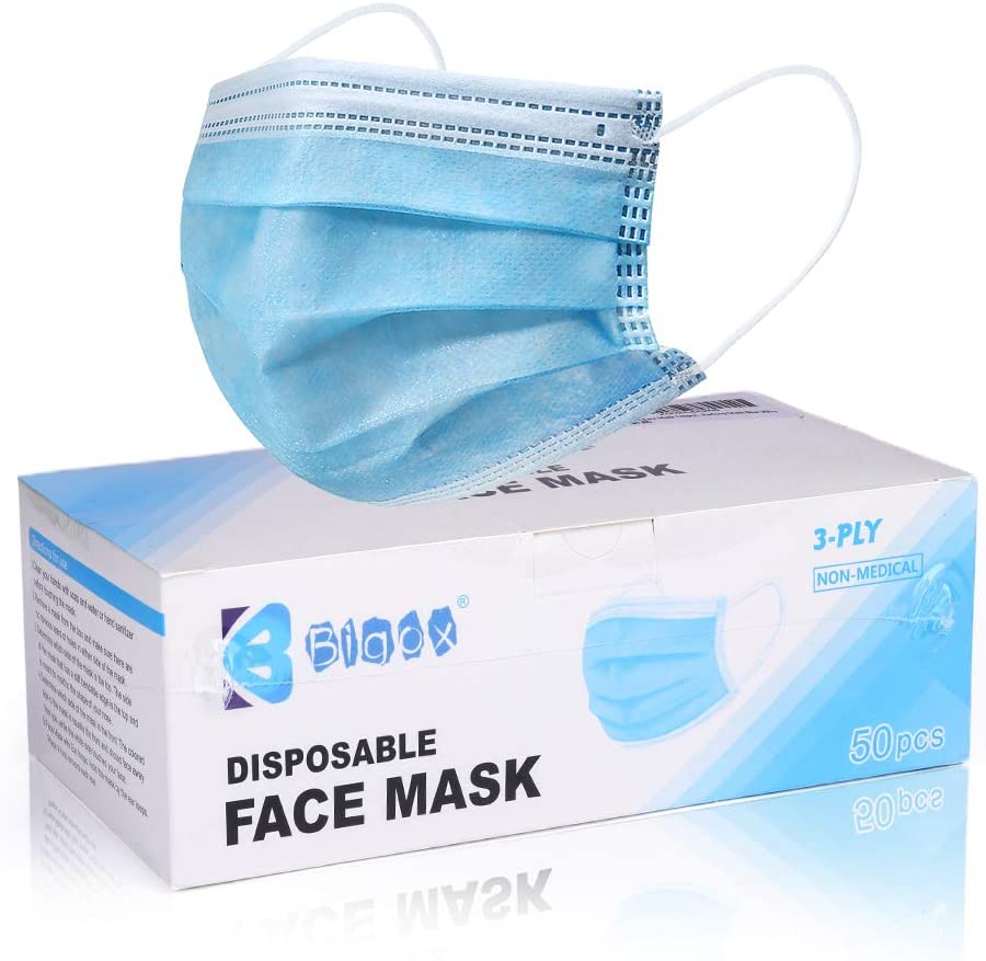 bigox Face Mask Disposable Earloop Blue 50Pcs