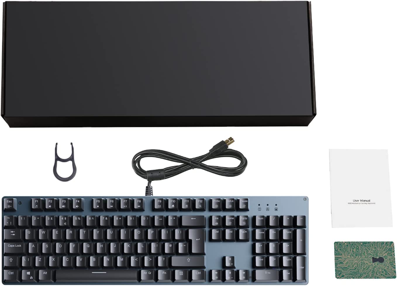 Mechanical Keyboard RGB 104 Keys LED Backlit Wired Gaming Keyboard with Red Switches, Customizable Key with 19 LED RGB Color Modes, 8 Levels Brightness and Speed Adjustment, Fully Programmable