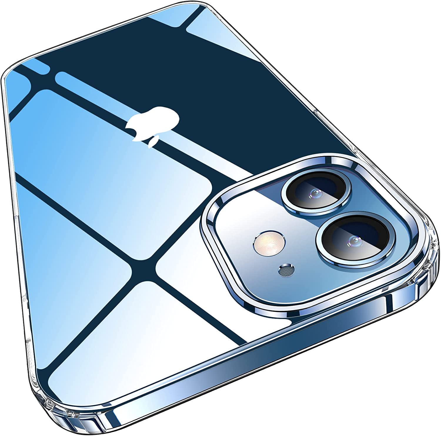 Elando for iPhone 12 Phone Case/iPhone 12 Pro Phone Case, Anti-Yellowing Clear Phone Case, Super Slim Phone Case (0.39" Added) - Crystal Clear