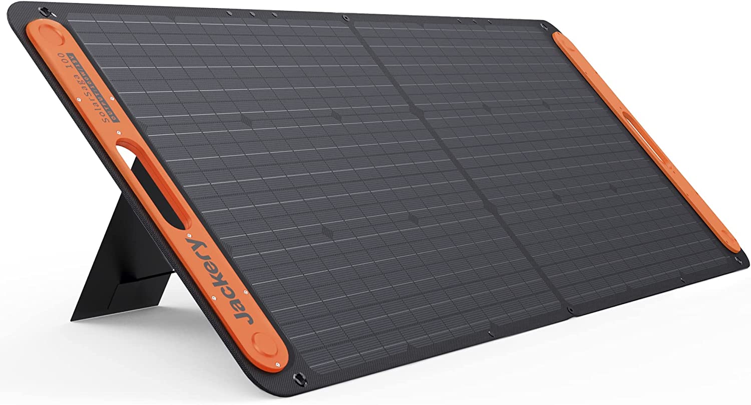 Jackery SolarSaga 100X Portable Solar Panel for Explorer 240/300/500/1000/1500 Power Station, Foldable PERC Solar Cell Solar Charger with USB Outputs for Phones (Can't Charge Explorer 440/ PowerPro)
