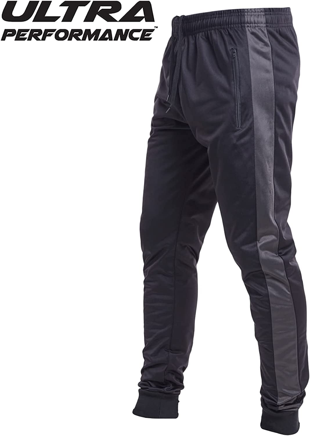 Ultra Performance 3 Pack Athletic Tech Mens Joggers, Track Pants for Men with Zipper Pockets