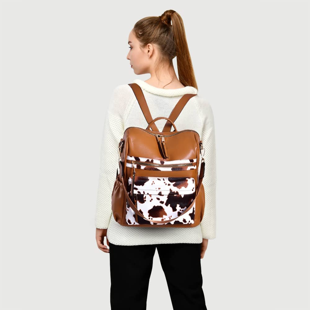 Dora &amp; Liz Women Backpack Purse Fashion Leather Designer Ladies Convertible Travel College Shoulder Bags with Colorful Strap