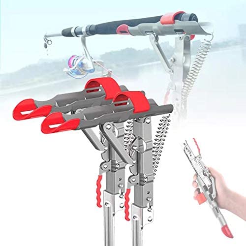 1 Pack / 2 Pack / 4 Pack Automatic Spring Fishing Rod Holder, Stainless Steel Folding Rod Stand for Fishing, Adjustable Sensitivity Fishing Bracket. for Fishing on Shores, Lakes, Ponds and Rivers