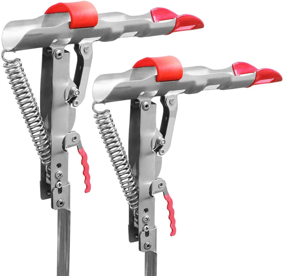 Automatic Spring Fishing Rod Holder 2 Pack - Stainless Steel for Ground Support Brackets, Adjustable Sensitivity & Folding Fish Pole Rack